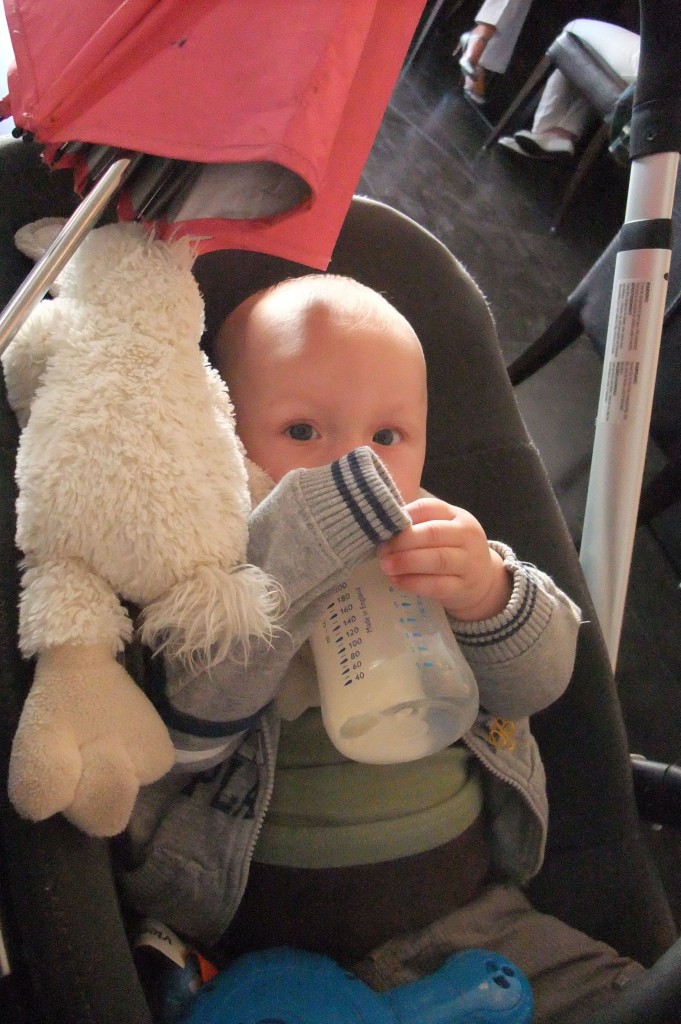 Sebastian hiding behind bottle Sebastian hiding behind bottle